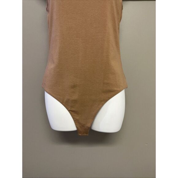Nuuds Crewneck Sleeveless Heather Mocha/coffee Thong Bodysuit Snaps Medium NWOT - Picture 4 of 12